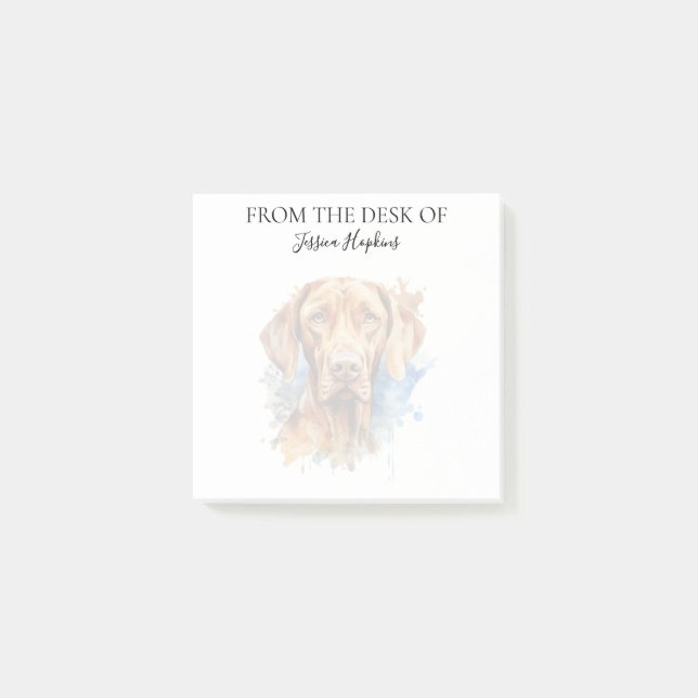 Vizsla-Fan-monogrammierter Hund Post-it Klebezettel (Vorderseite)