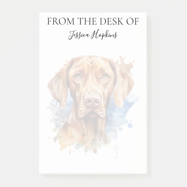 Vizsla-Fan-monogrammierter Hund Post-it Klebezettel (Vorderseite)