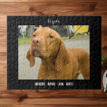 Vizsla Foto Dog Breed Jigsaw Puzzle<br><div class="desc">Ein Foto eines niedlichen Vizsla, mit dem Namen der Rasse über der Spitze und ein paar Worten, die das Tempel der Rasse beschreiben, ist ein großartiges Geschenk für alle Besitzer und Liebhaber von Vizsla.</div>