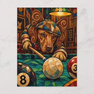 Vizsla, geometrisches Mosaik Postkarte