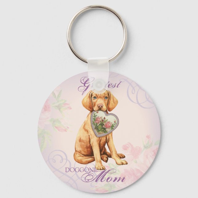 Vizsla Heart Mama Schlüsselanhänger (Vorderseite)