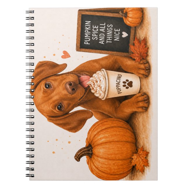 Vizsla Herbstkürbis Notizblock (Vorderseite)