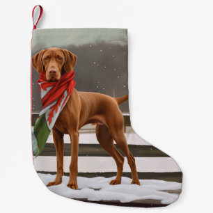 Vizsla-Hund im Schnee Weihnachten Kleiner Weihnachtsstrumpf