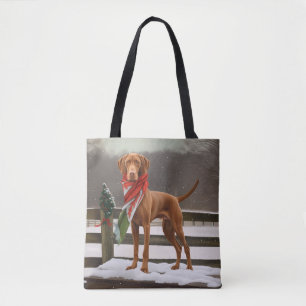Vizsla Hund in Schnee Weihnachten Tasche