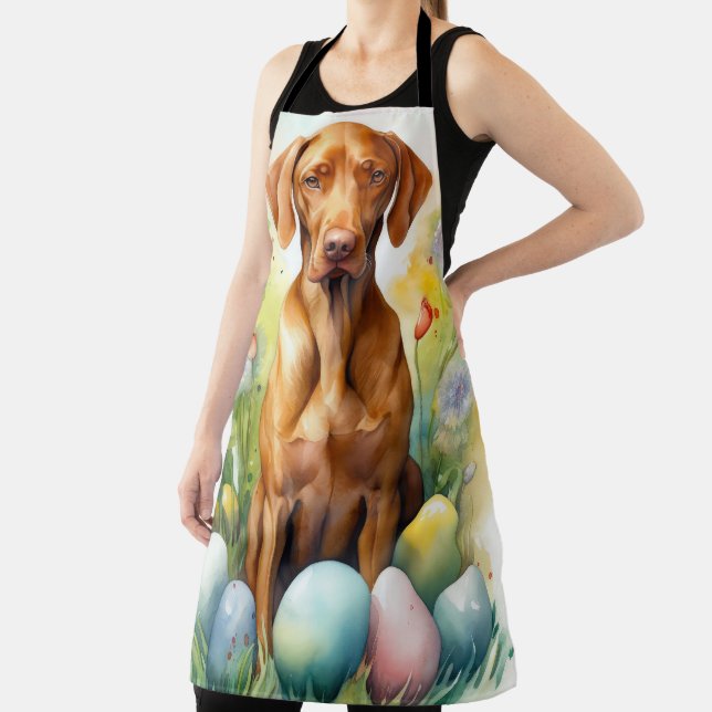 Vizsla Hund mit Ostereiern Urlaub Schürze (InSitu)