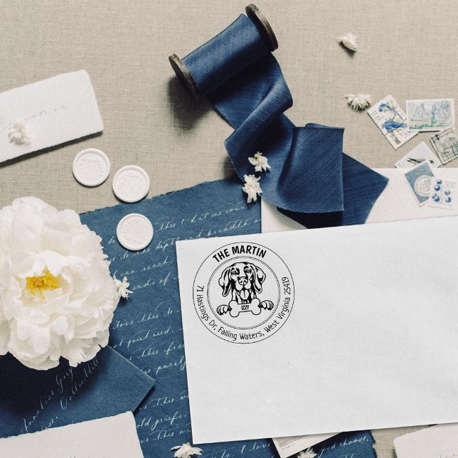 Vizsla Hund Rücksendeadresse Gummistempel (Von Creator hochgeladen)