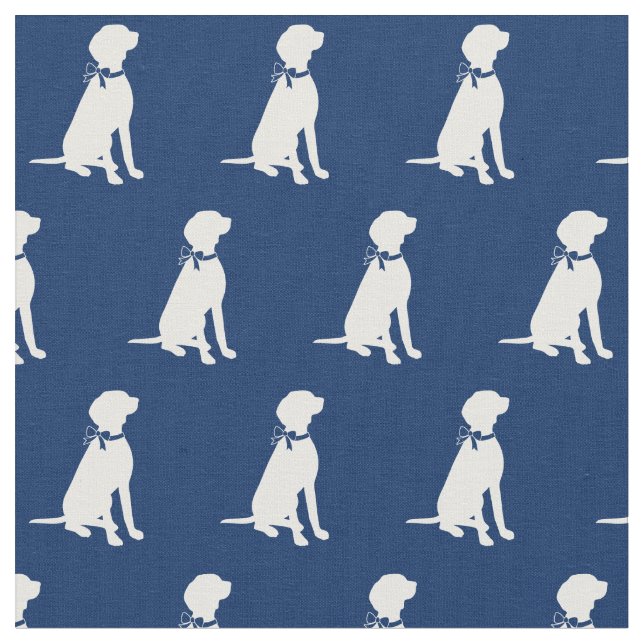 Vizsla Hund Silhouette Pet Navy Blue Stoff (Nahaufnahme)
