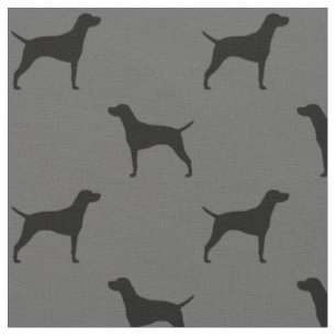 Vizsla Hund Silhouetten Muster Grau und Schwarz Stoff