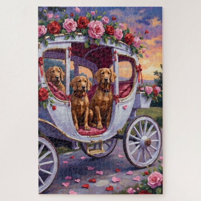 Vizsla Hund Valentinstag (Vertikal)
