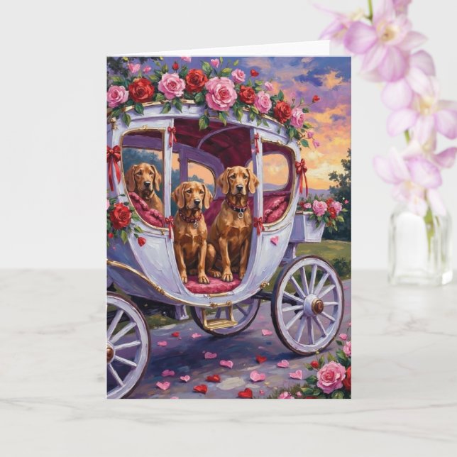 Vizsla Hund Valentinstag Karte (Orchidee)