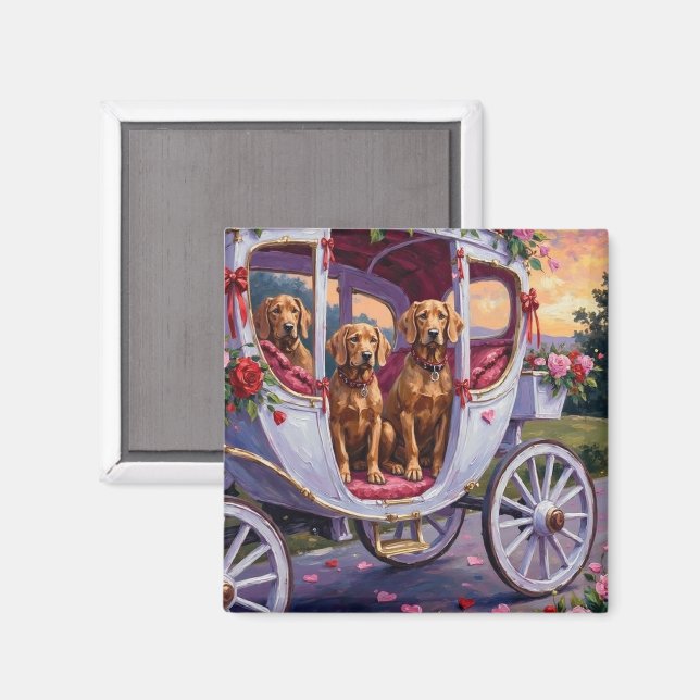 Vizsla Hund Valentinstag Magnet (Vorderseite/Rückseite)