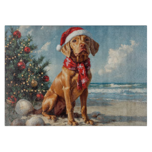 Vizsla Hund Weihnachten Vintage Strand Schneidebrett