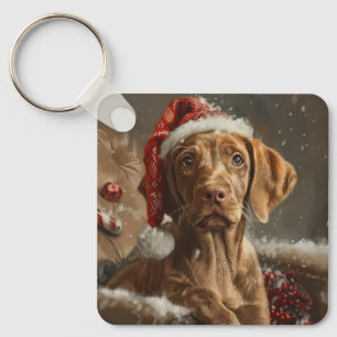 Vizsla-Hund Weihnachtsfestlich Schlüsselanhänger