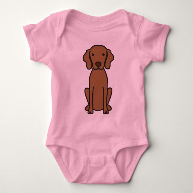 Vizsla HundeCartoon Baby Strampler (Vorderseite)