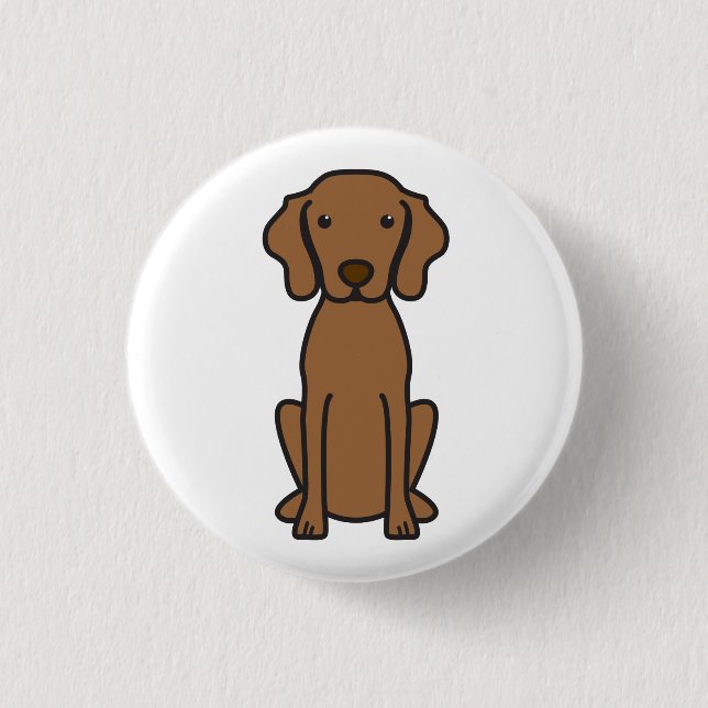 Vizsla HundeCartoon Button (Vorderseite)