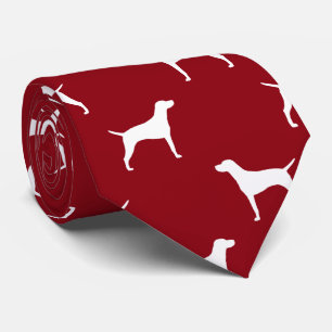 Vizsla HundeSilhouette-Muster-Rot und Weiß Krawatte