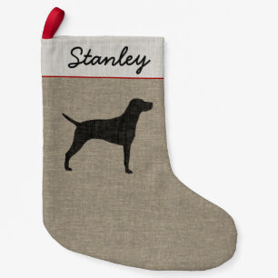 Vizsla HundeSilhouette-personalisiertes Kleiner Weihnachtsstrumpf