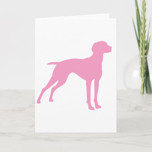 Vizsla HundeSilhouette (Rosa) Karte (Vorderseite)