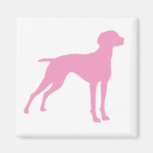 Vizsla HundeSilhouette (Rosa) Magnet