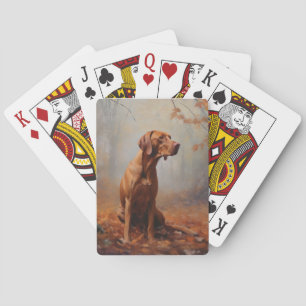 Vizsla im Herbst Leaves Fall Inspiriert Spielkarten