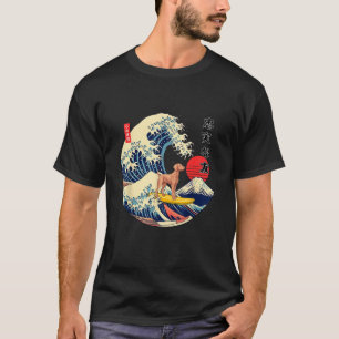 Vizsla Japanische Kanagawa Welle Surfen Treuer Hun T-Shirt