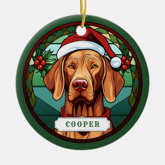 Vizsla Keramik Circle Ornament (Vorne)