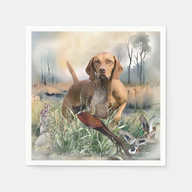 Vizsla  , Kunst  Serviette (Vorderseite)