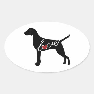 Vizsla-Liebe Ovaler Aufkleber