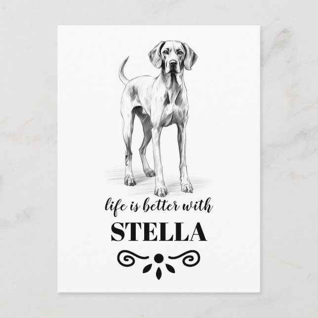 Vizsla Life ist mit dem benutzerdefinierten Dogenn Postkarte (Vorderseite)