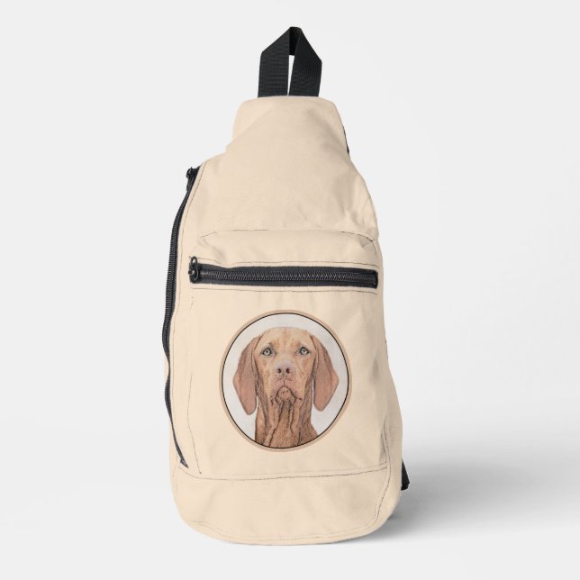 Vizsla Malerei Goldener Rust Niedliche Original Hu Crossbody Bag (Vorderseite)