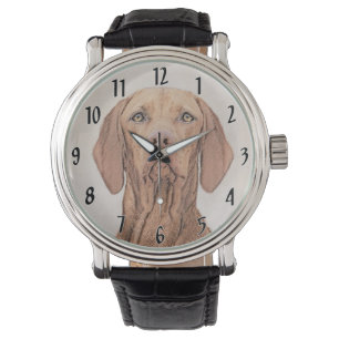 Vizsla-Malerei - Niedliche Original Hunde Kunst Armbanduhr