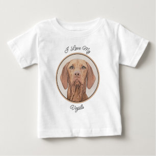 Vizsla-Malerei - Niedliche Original Hunde Kunst Baby T-shirt