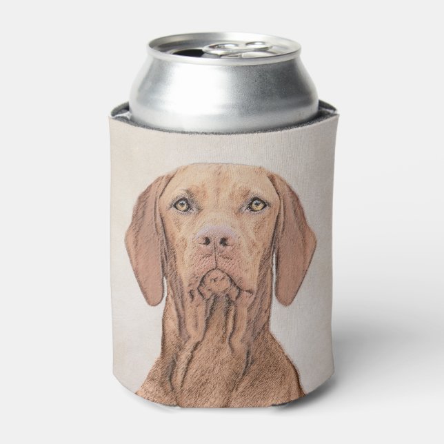 Vizsla-Malerei - Niedliche Original Hunde Kunst Dosenkühler (Kanne Vorderseite)