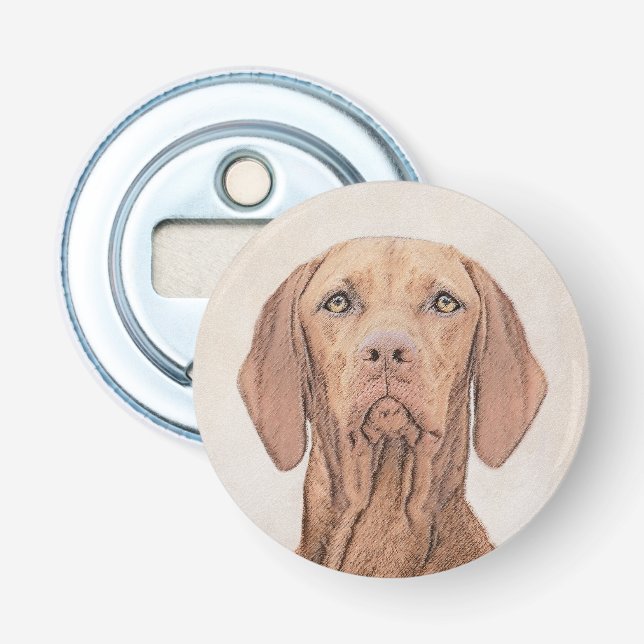 Vizsla-Malerei - Niedliche Original Hunde Kunst Flaschenöffner (Vorderseite)