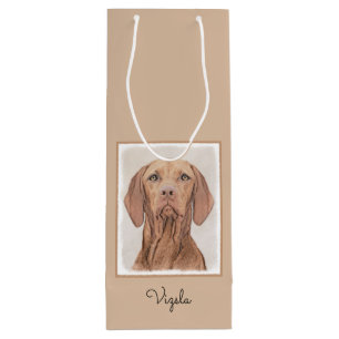 Vizsla-Malerei - Niedliche Original Hunde Kunst Geschenktüte Für Weinflaschen
