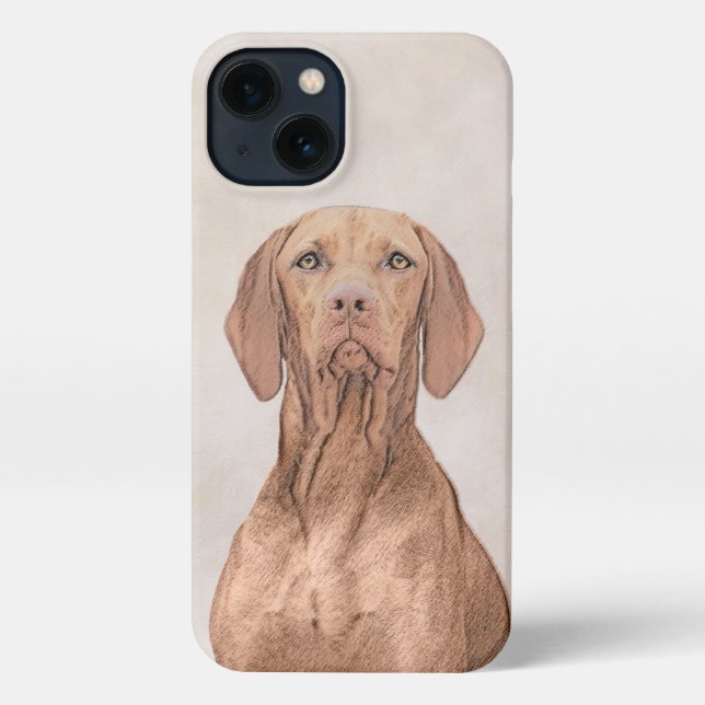Vizsla-Malerei - Niedliche Original Hunde Kunst iPhone Hülle (Rückseite)