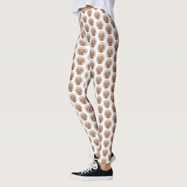 Vizsla-Malerei - Niedliche Original Hunde Kunst Leggings (Links)