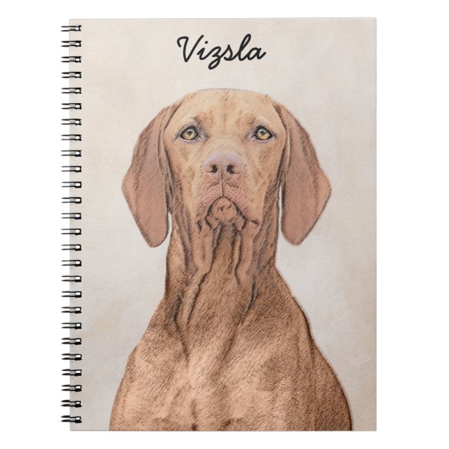 Vizsla-Malerei - Niedliche Original Hunde Kunst Notizblock (Vorderseite)