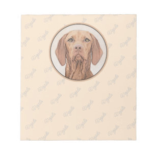 Vizsla-Malerei - Niedliche Original Hunde Kunst Notizblock