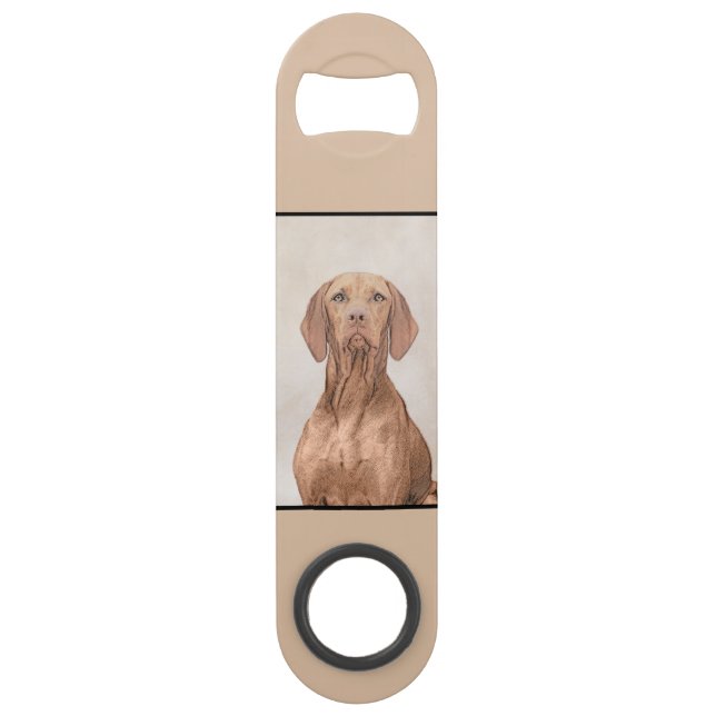 Vizsla-Malerei - Niedliche Original Hunde Kunst Speed Flaschenöffner (Rückseite)
