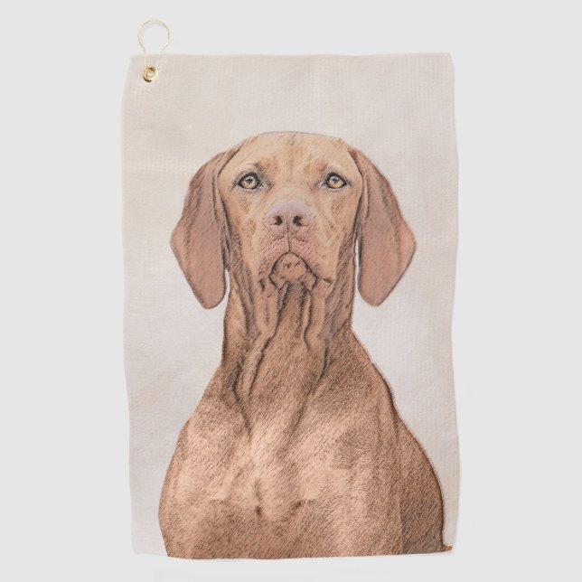 Vizsla Malerei - niedliche ursprüngliche Golfhandtuch (Vorderseite)