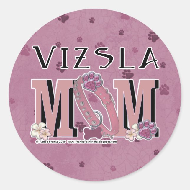 Vizsla MAMA Runder Aufkleber (Vorderseite)