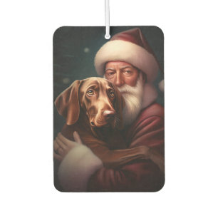 Vizsla mit dem Weihnachtsmann Weihnachten Autolufterfrischer