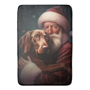 Vizsla mit dem Weihnachtsmann Weihnachten Badematte