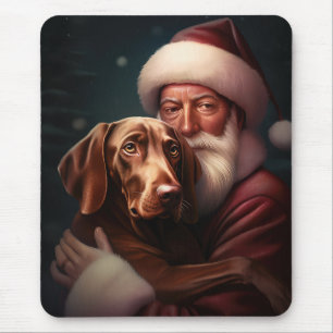 Vizsla mit dem Weihnachtsmann Weihnachten Mousepad
