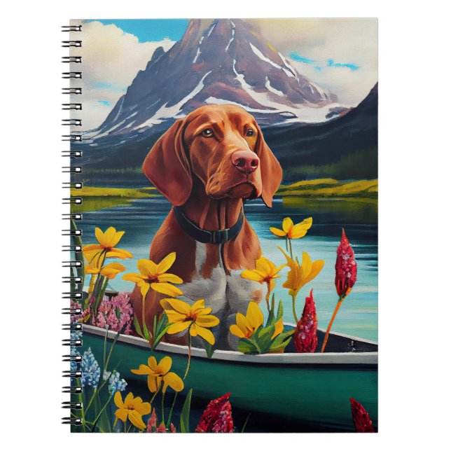 Vizsla on a Paddle: Ein Landschaftliches Abenteuer Notizblock (Vorderseite)