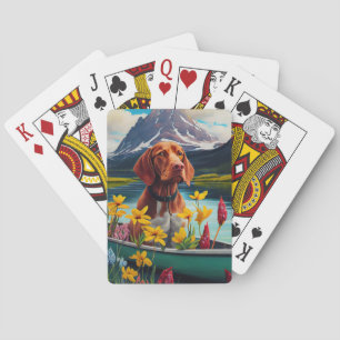 Vizsla on a Paddle: Ein Landschaftliches Abenteuer Spielkarten