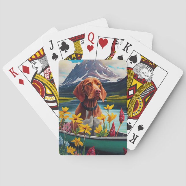 Vizsla on a Paddle: Ein Landschaftliches Abenteuer Spielkarten (Rückseite)
