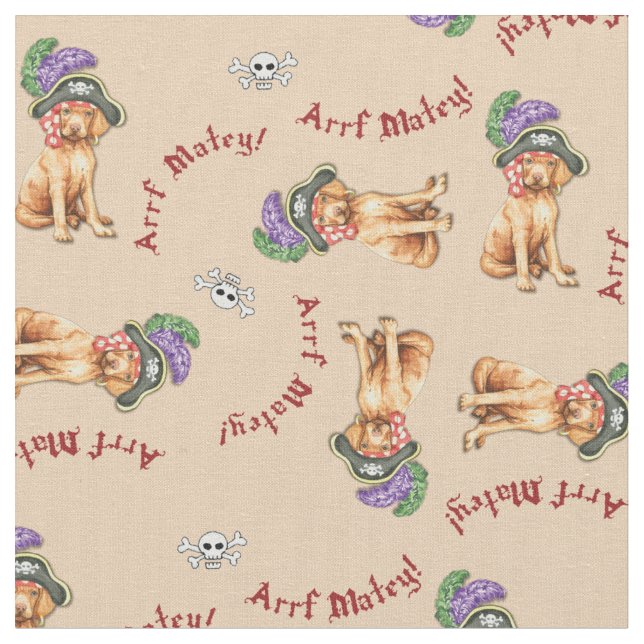 Vizsla Pirate Fabric Stoff (Nahaufnahme)