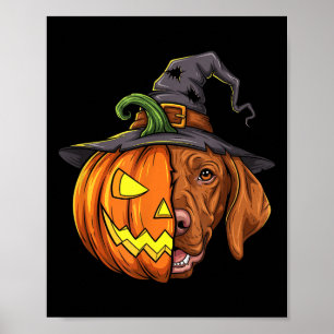 Vizsla Pumpkin Kürbislaterne Halloween Kids Mens Poster